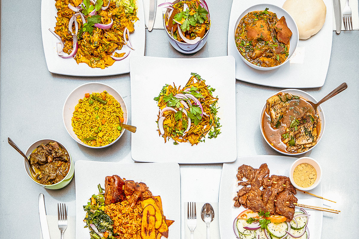 Ufondu Kitchen signature Nigerian dishes spread